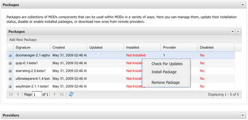 MODx Revolution Package Manager